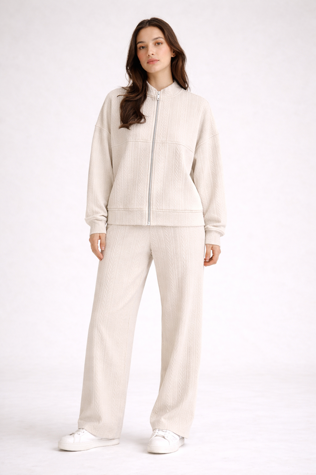 JACQUARD CREW NECK JACKET CO-ORD