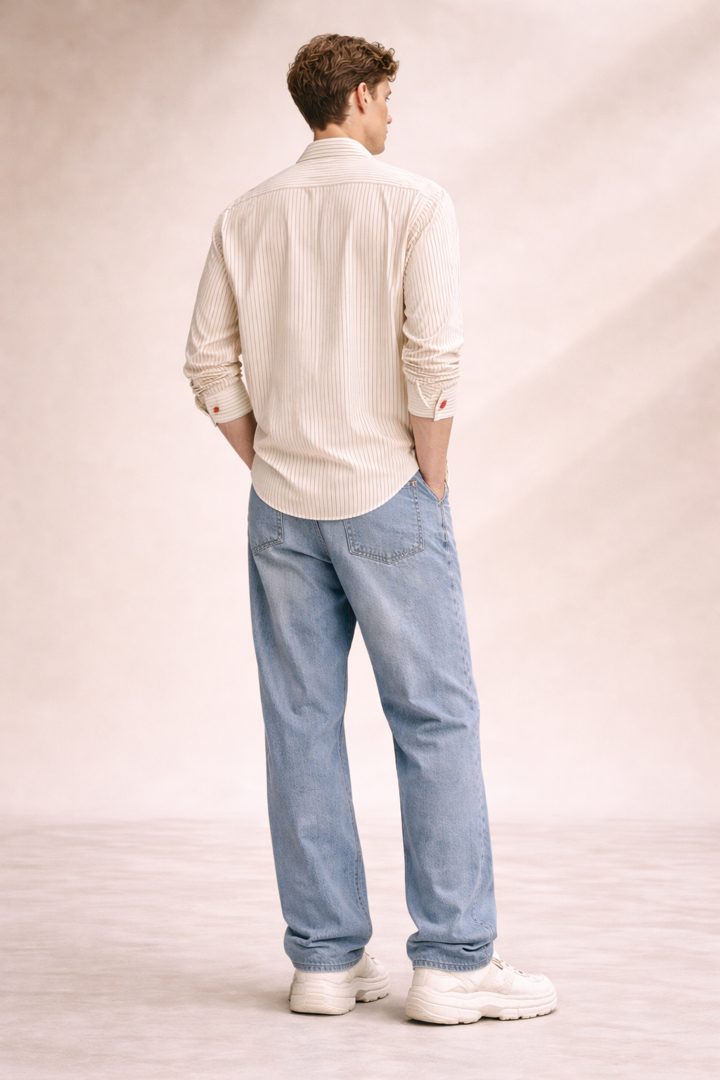 ORANGE STRIPED FULL SLEEVE SHIRT