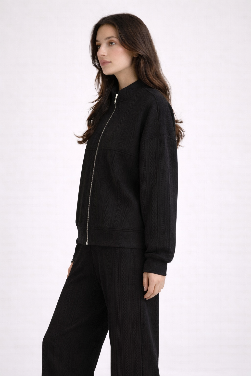 JACQUARD CREW NECK JACKET CO-ORD