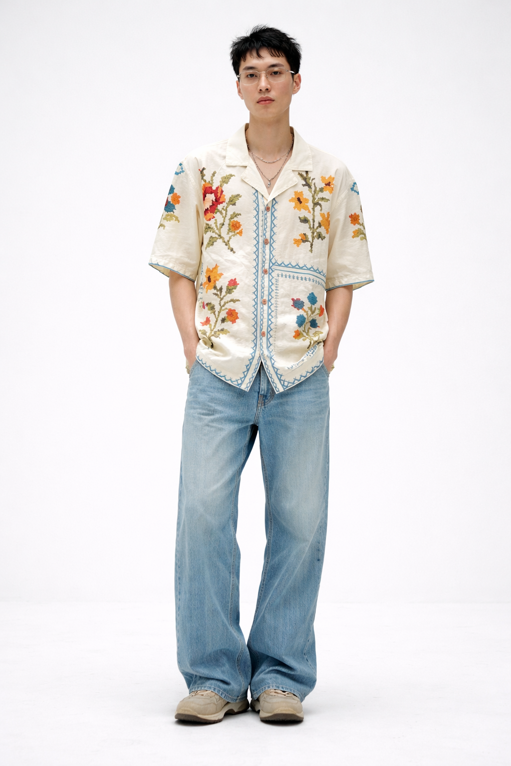 Floral Heritage crush effect shirt