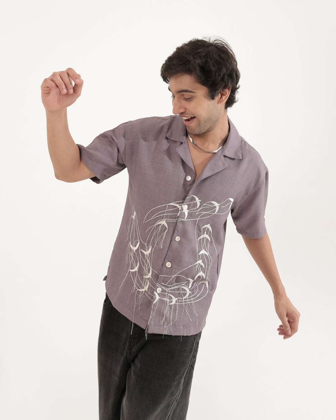 FLYING BIRDS EMBROIDERY SHIRT