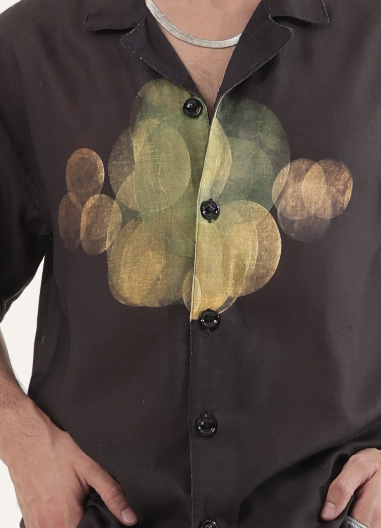 BLACK LINEN OVERSIZED SHIRT