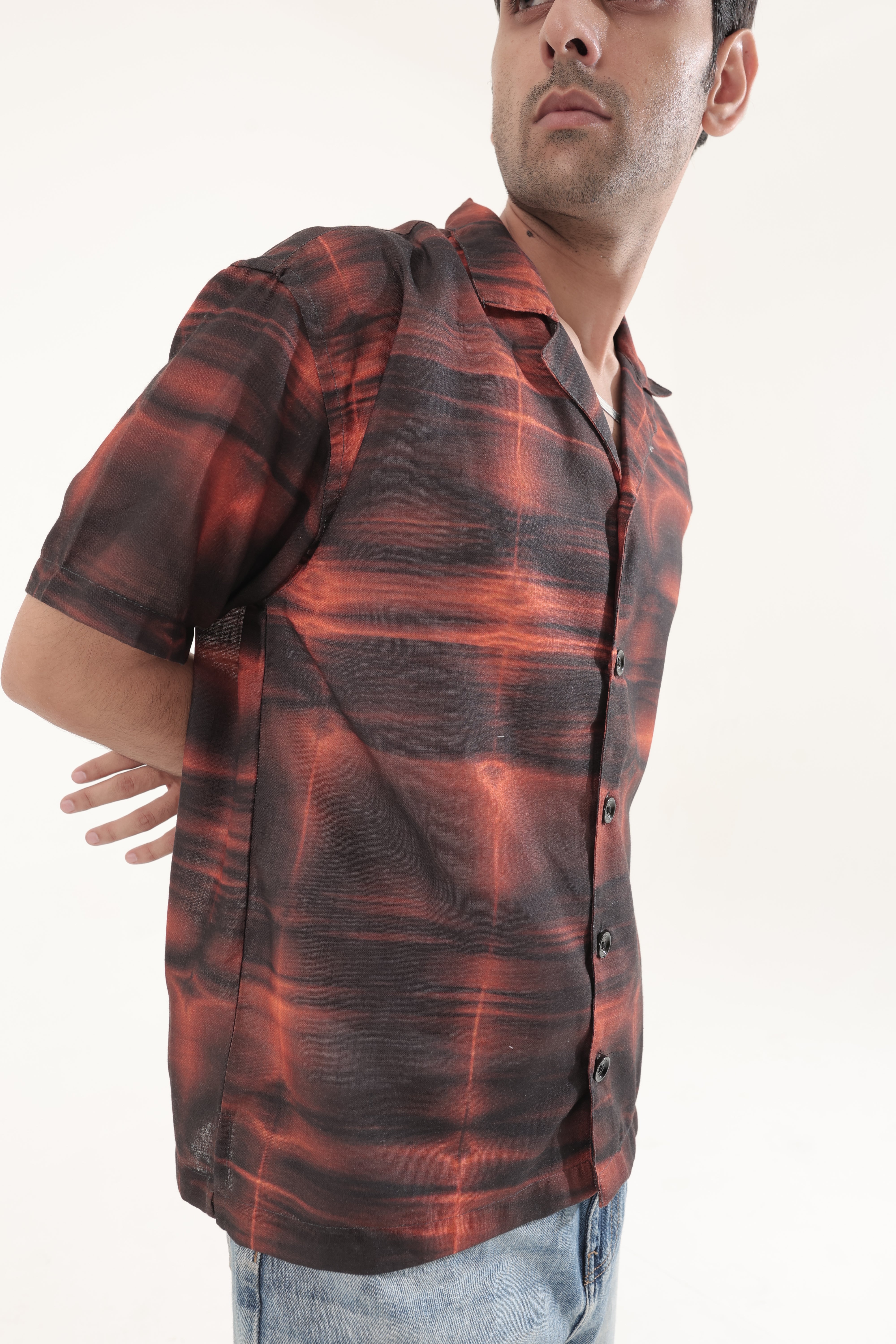 TIE AND DYE LINEN OVERSIZED SHIRT