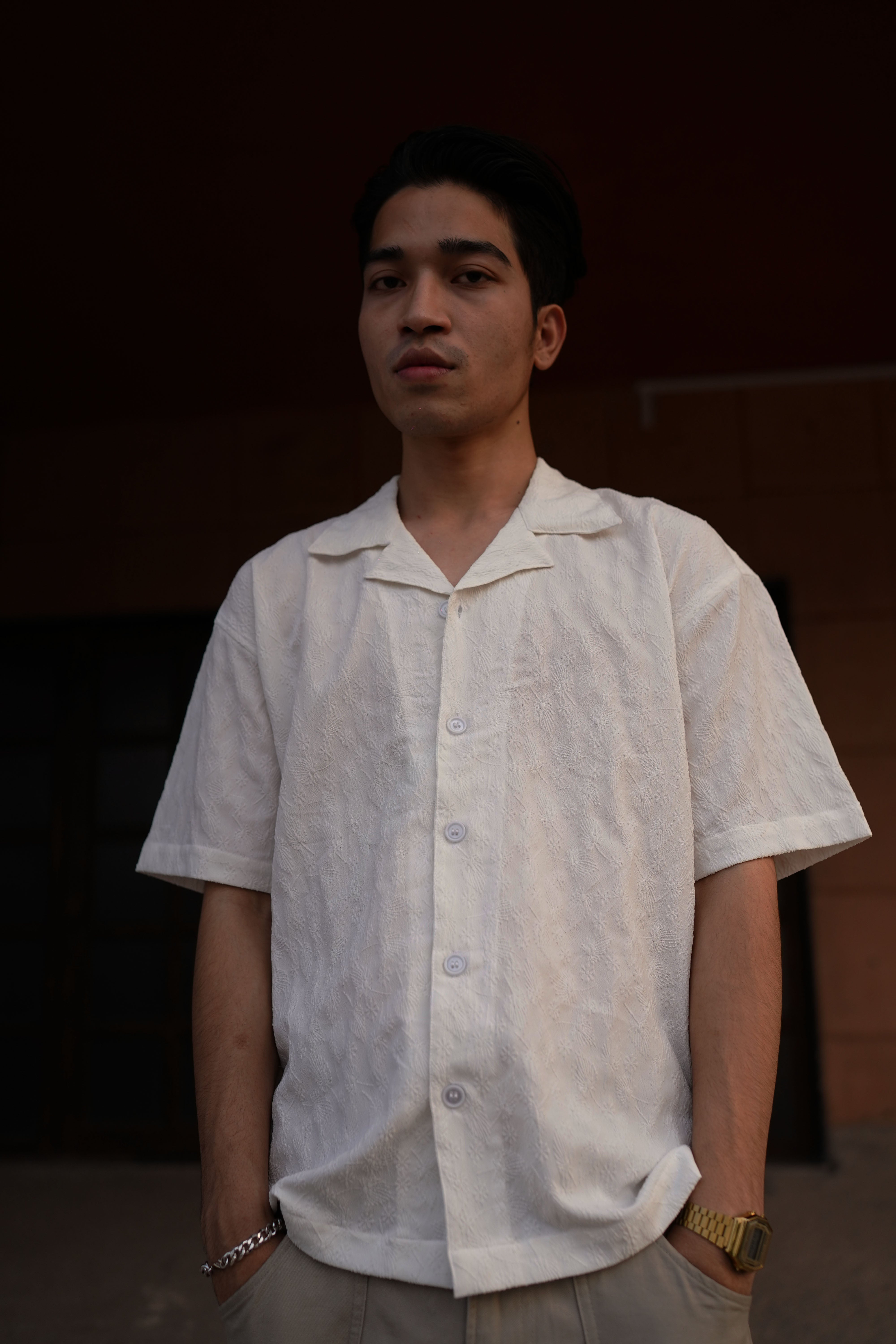 TROPICAL TEXTURED SHIRT (WHITE)