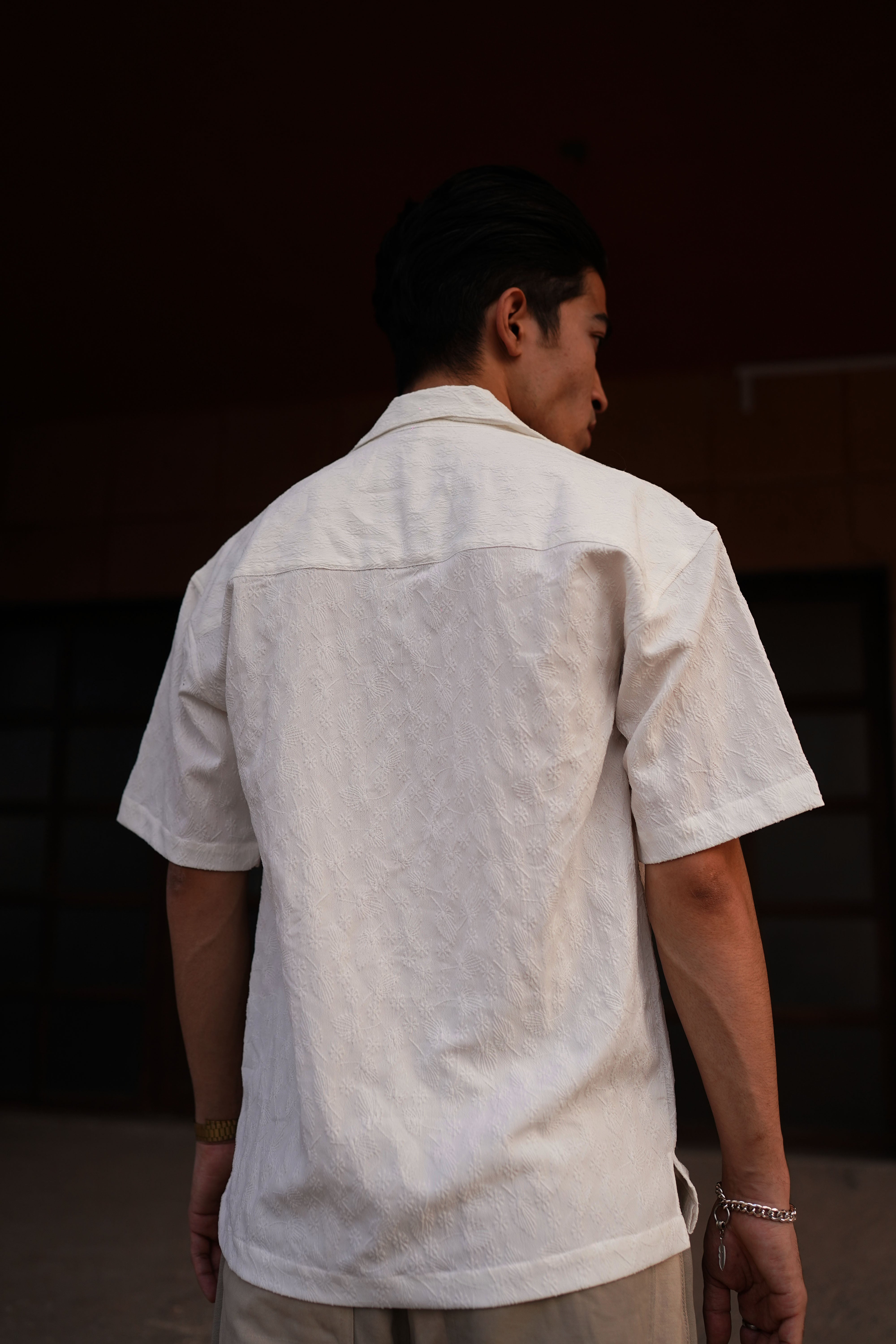 TROPICAL TEXTURED SHIRT (WHITE)