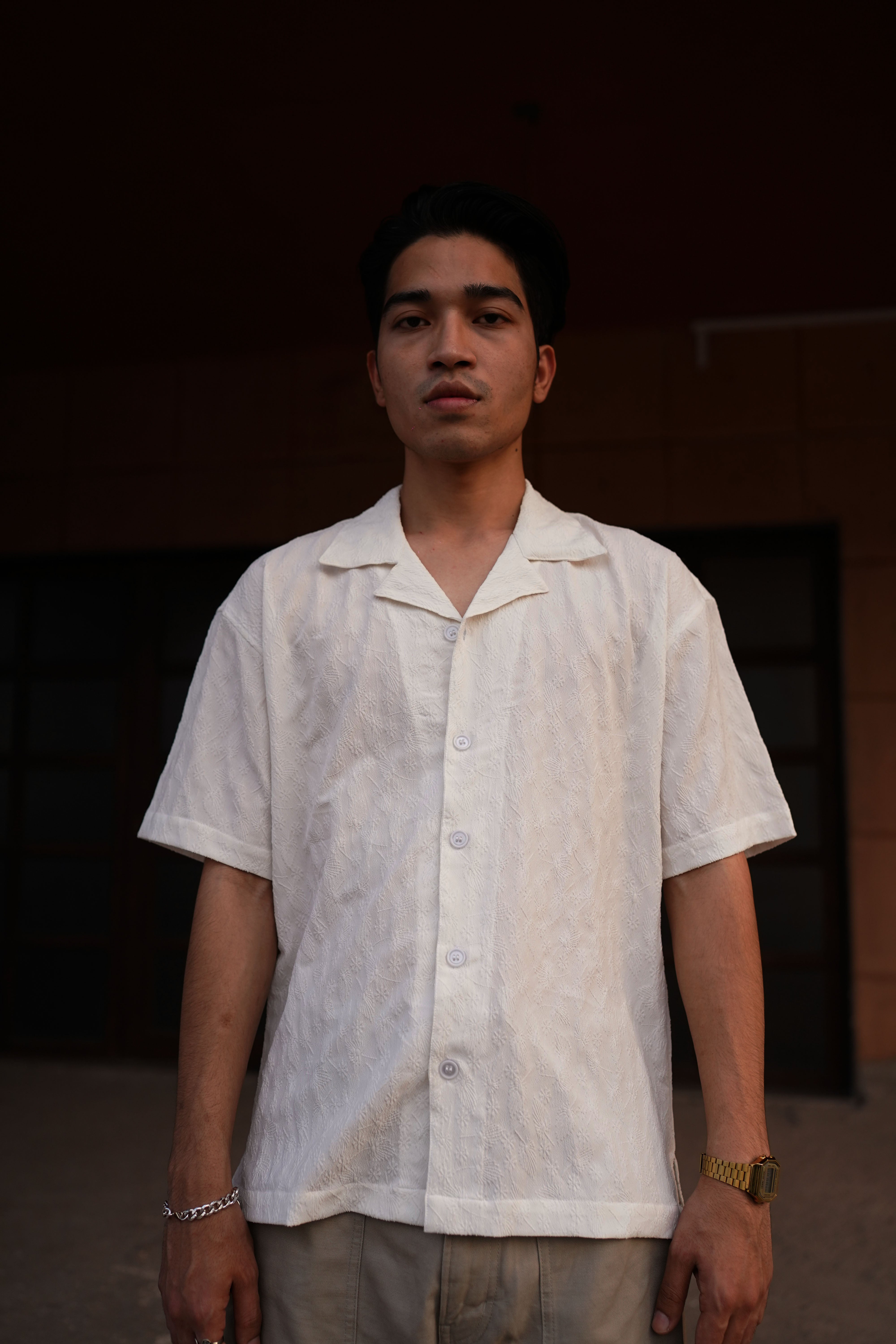 TROPICAL TEXTURED SHIRT (WHITE)