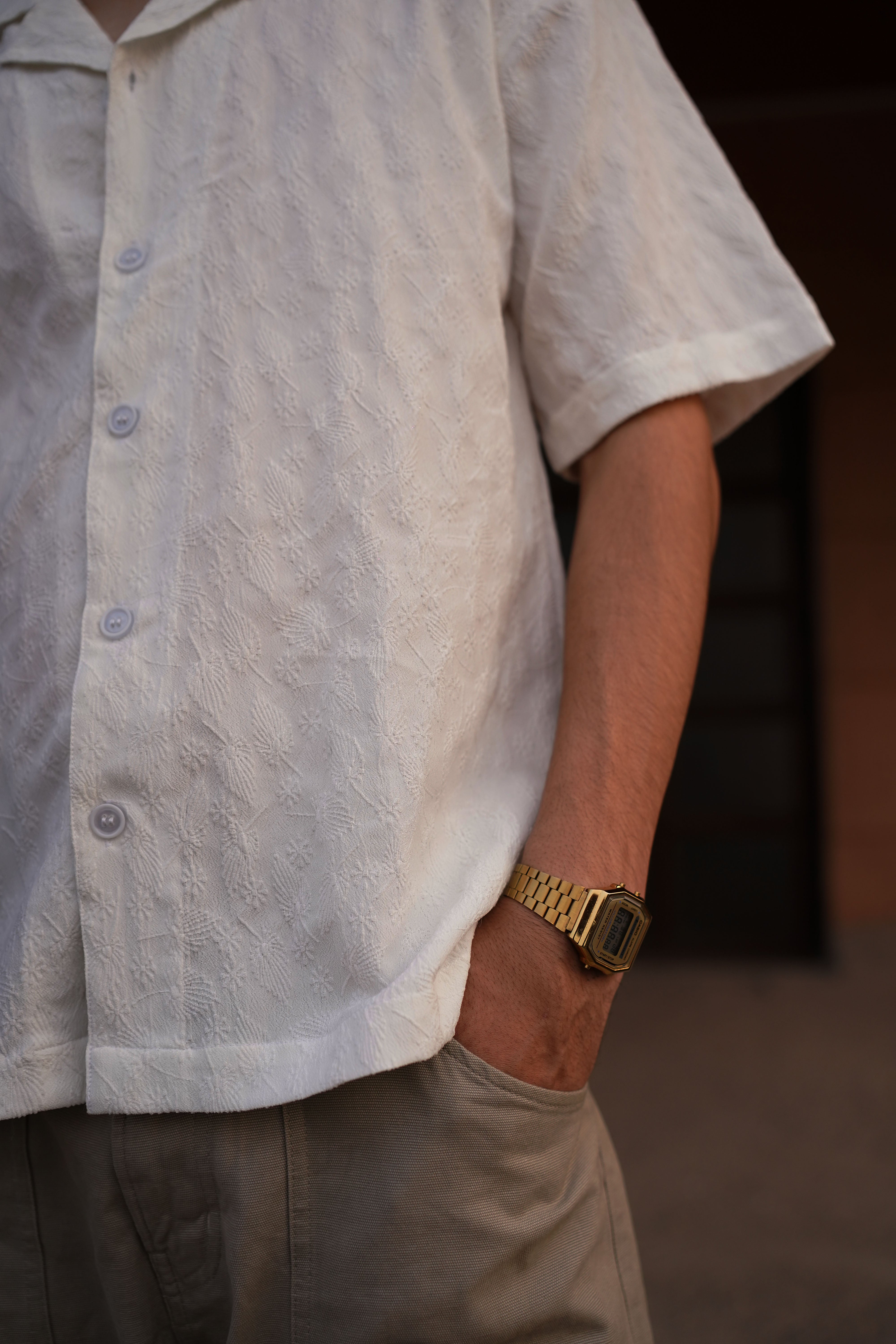 TROPICAL TEXTURED SHIRT (WHITE)