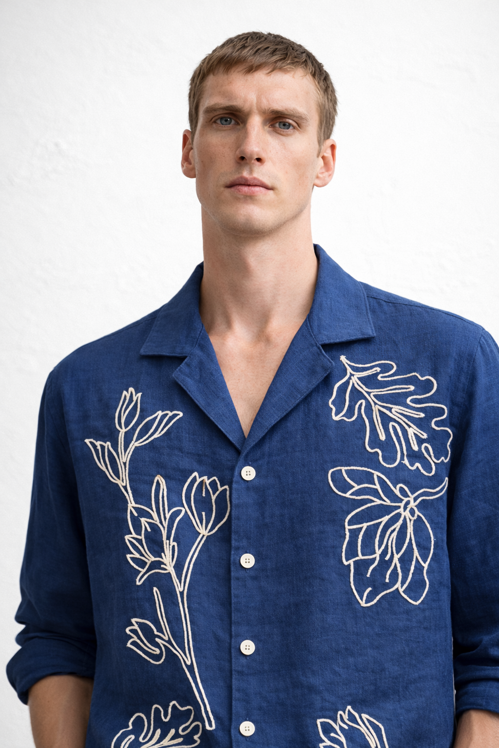 EBONY FLOWER SHIRT BLUE