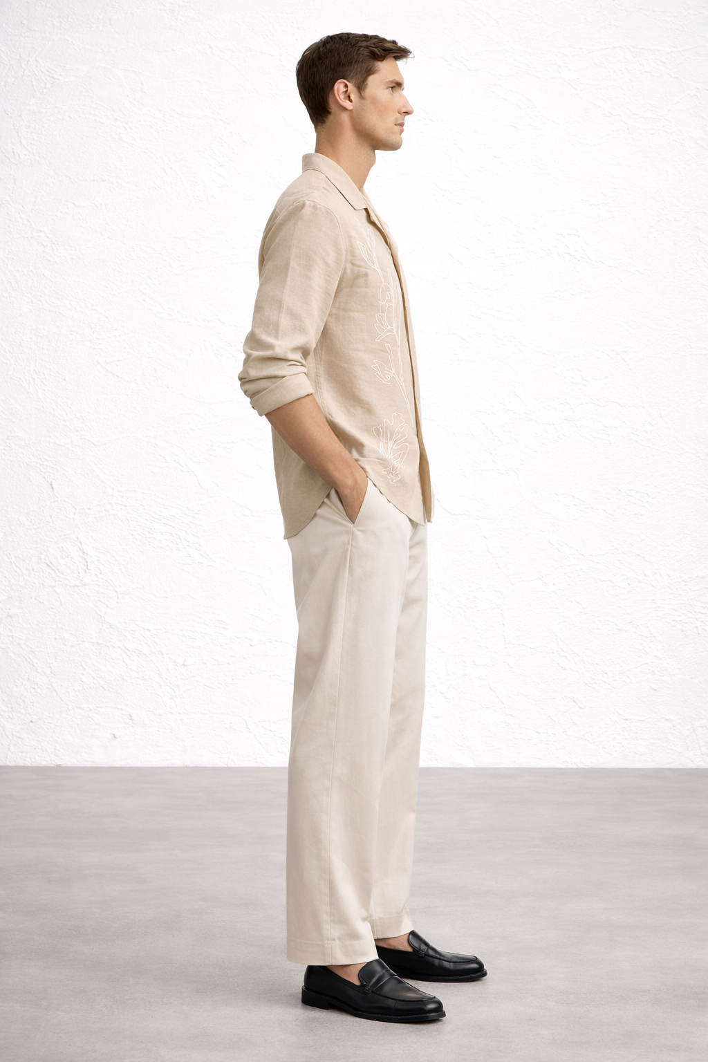 EBONY FLOWER SHIRT BEIGE