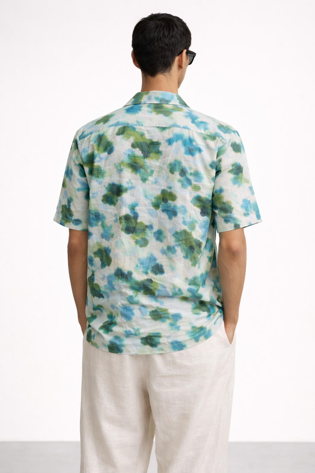 BLUE GREEN FLORAL SHIRT