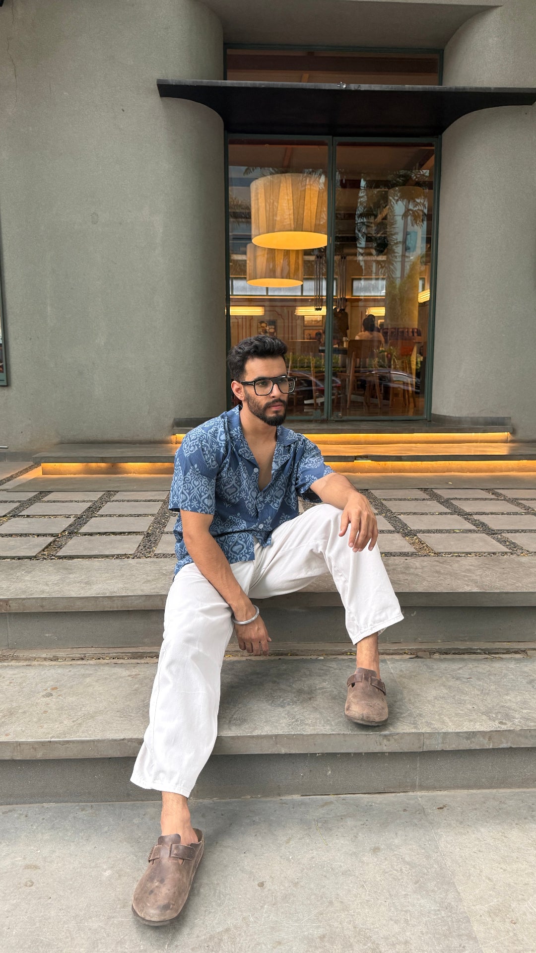 BLUE HERITAGE PRINT SHIRT
