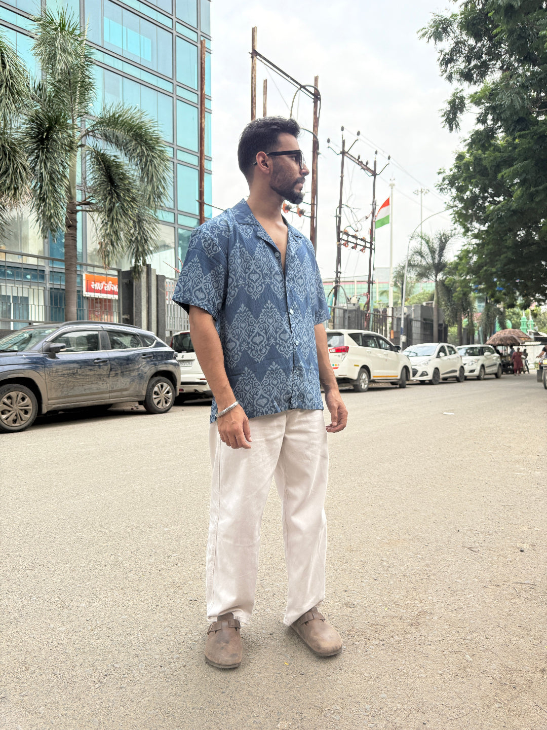 BLUE HERITAGE PRINT SHIRT