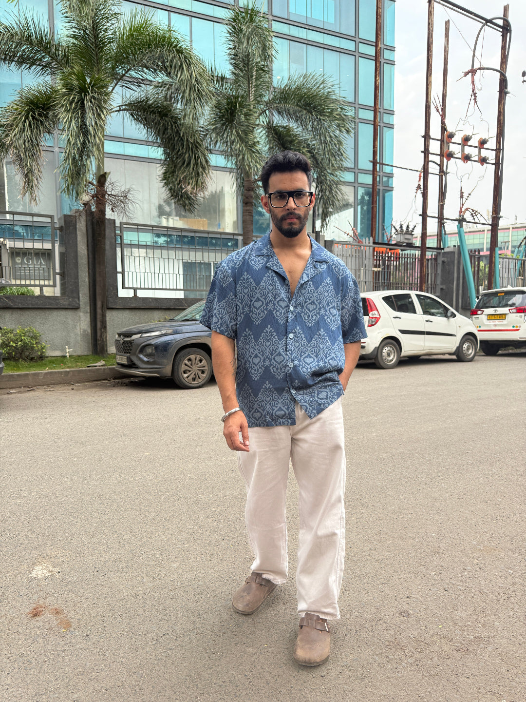 BLUE HERITAGE PRINT SHIRT