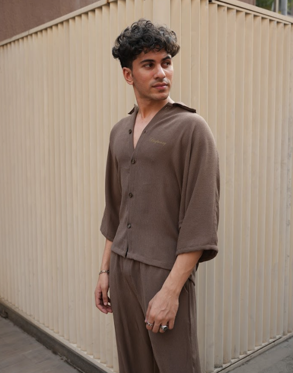 DOLMAN BROWN TEXTURED CO-ORD SET NEW EDITION